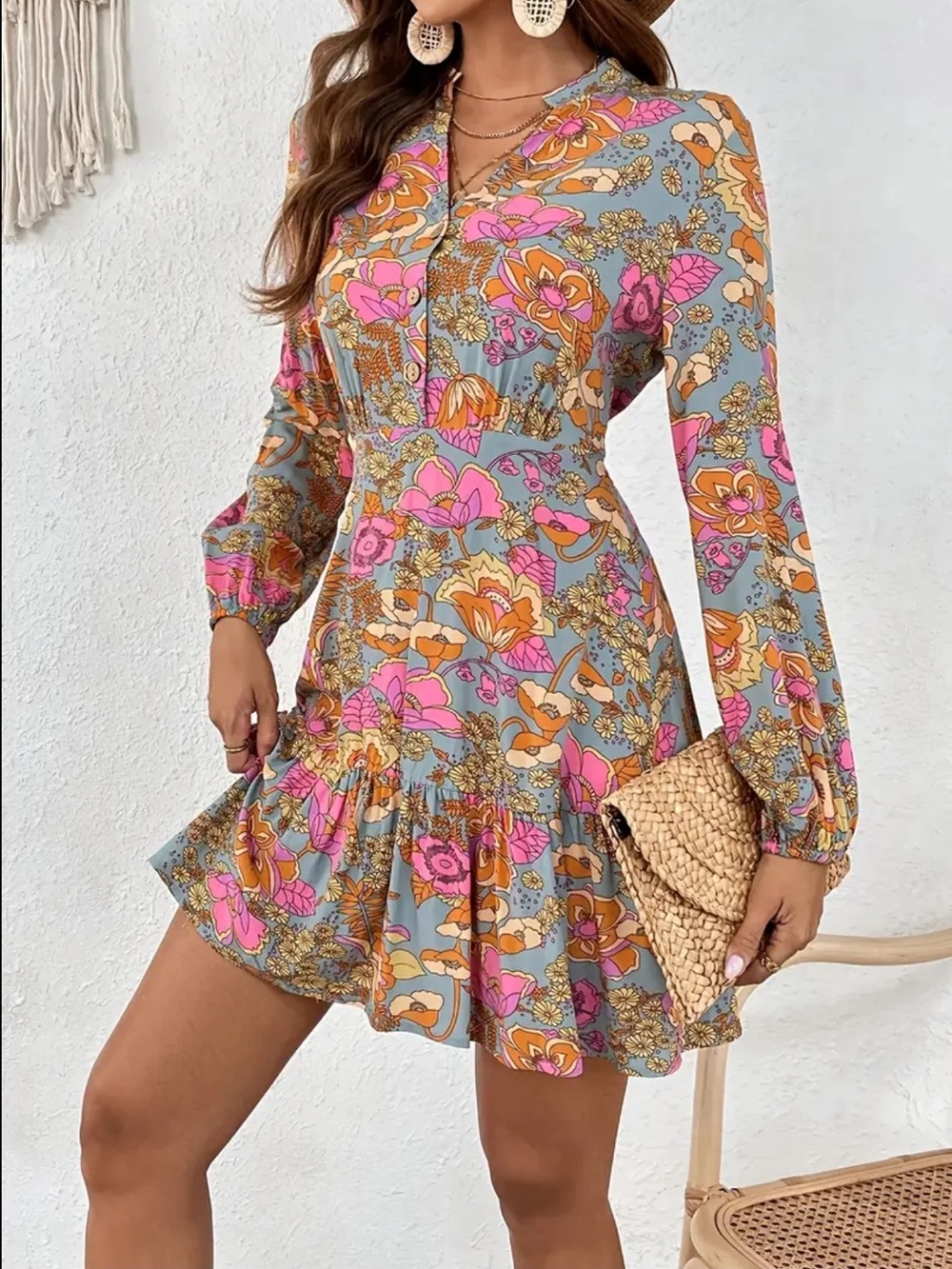 Floral Long Sleeve Dress
